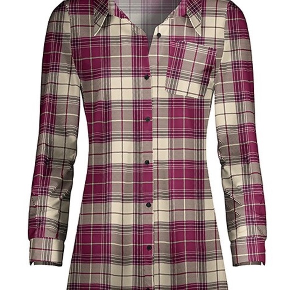 Plaid button tunic - Picture 6 of 7
